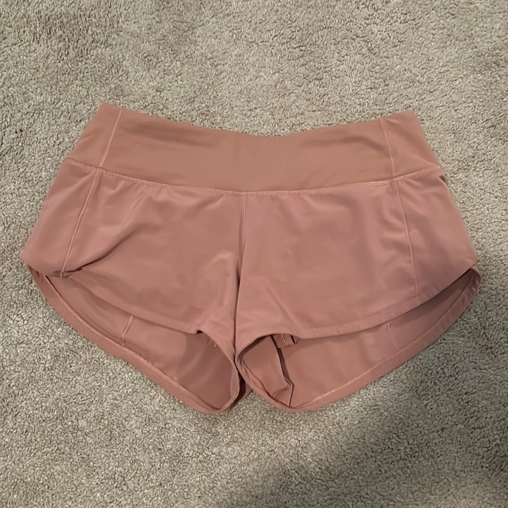 size 2, 2.5 inch inseam rose pink lululemon shorts!